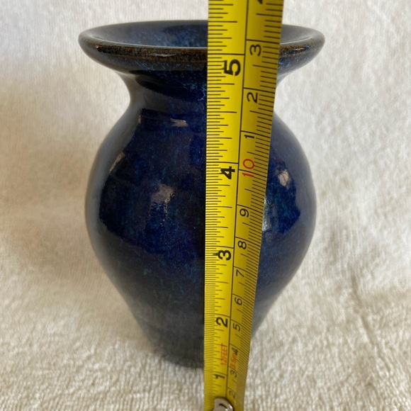 Beautiful Galaxy Blue Glaze Hand Thrown Studio Pottery Vase Artist Signed - Picture 4 of 7